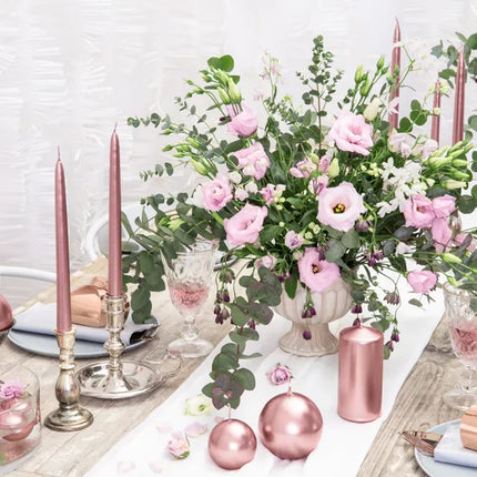 Feestbazaar Stompkaarsen Rose Goud Metallic 12cm (6st)