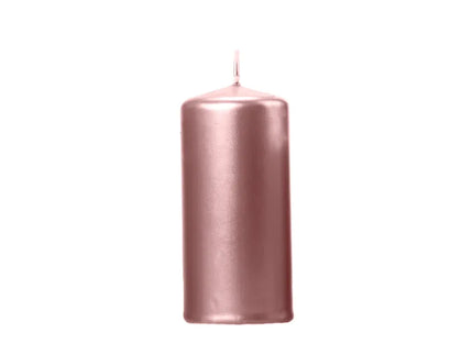 Feestbazaar Stompkaarsen Rose Goud Metallic 12cm (6st)