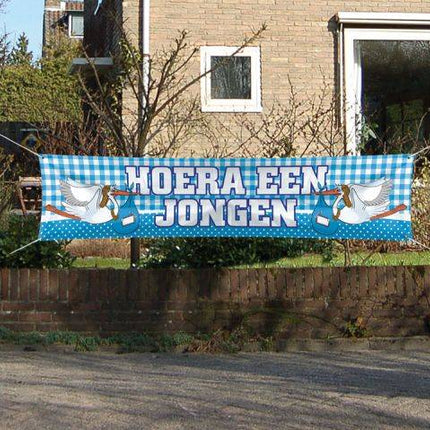 Feestbazaar Straatbanier Hoera een jongen