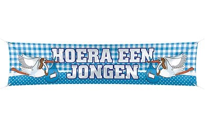 Feestbazaar Straatbanier Hoera een jongen