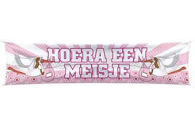 Feestbazaar Straatbanier Hoera een meisje