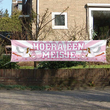 Feestbazaar Straatbanier Hoera een meisje