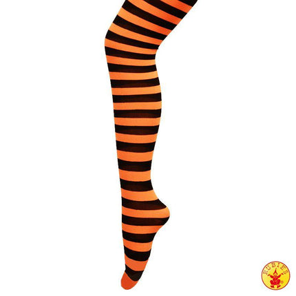 Feestbazaar Streeppanty oranje/zwart