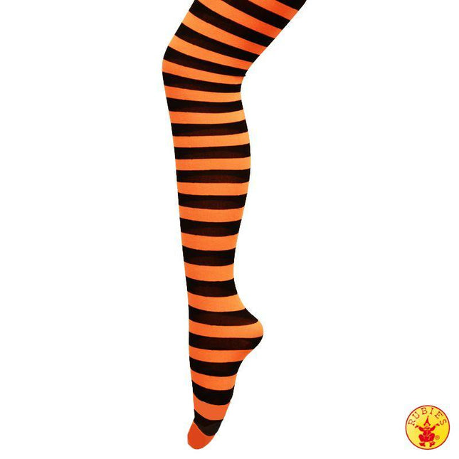 Feestbazaar Streeppanty oranje/zwart