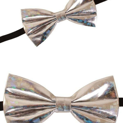 Feestbazaar Strik hologram zilver