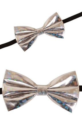Feestbazaar Strik hologram zilver