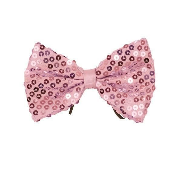 Feestbazaar Strik pailletten baby roze