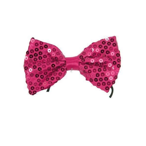Feestbazaar Strik pailletten fuchsia