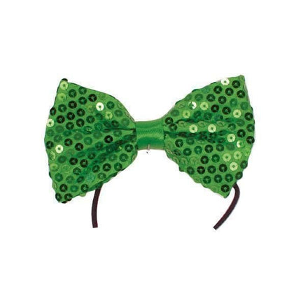 Feestbazaar Strik pailletten groen