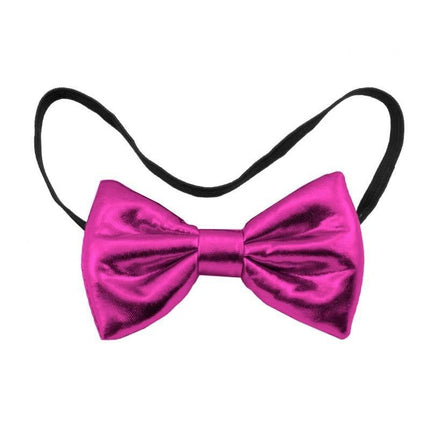 Feestbazaar Strikje metallic magenta