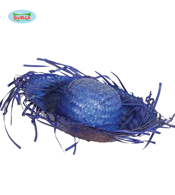 Feestbazaar Strohoed Hawaii Blauw