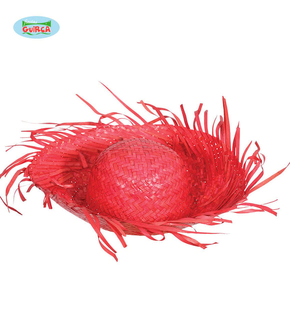 Feestbazaar Strohoed Hawaii Rood