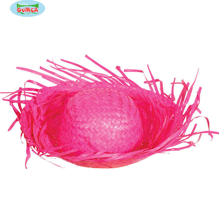 Feestbazaar Strohoed Hawaii roze