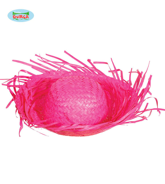 Feestbazaar Strohoed Hawaii roze