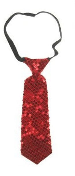 Feestbazaar Stropdas pailletten rood