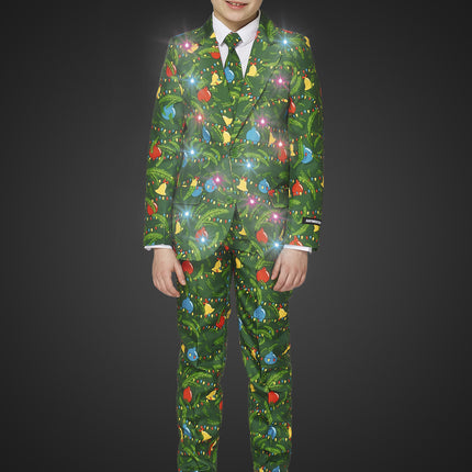 Feestbazaar Suitmeister Maatpak Christmas Green Tree Light Up Jongens