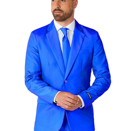 Feestbazaar Suitmeister Maatpak Solid Blauw Heren