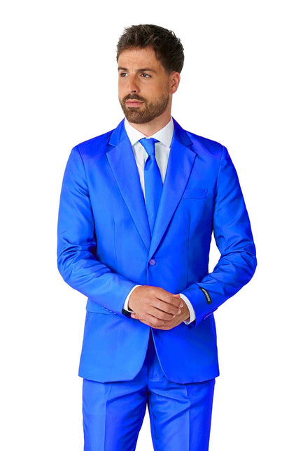 Feestbazaar Suitmeister Maatpak Solid Blauw Heren