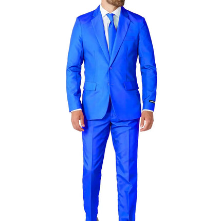 Feestbazaar Suitmeister Maatpak Solid Blauw Heren