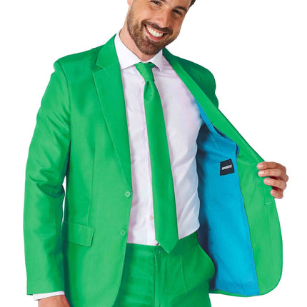 Feestbazaar Suitmeister Maatpak Solid Groen Heren