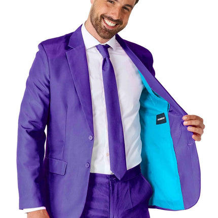 Feestbazaar Suitmeister Maatpak Solid Paars Heren
