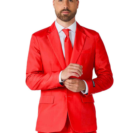 Feestbazaar Suitmeister Maatpak Solid Rood Heren