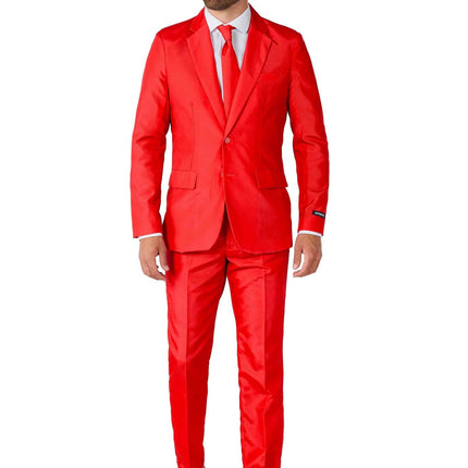 Feestbazaar Suitmeister Maatpak Solid Rood Heren