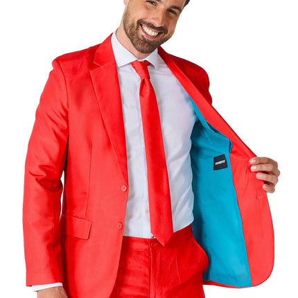 Feestbazaar Suitmeister Maatpak Solid Rood Heren