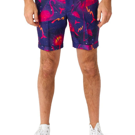 Feestbazaar Summer Palm Retro Neon Navy kostuum Suitmeister