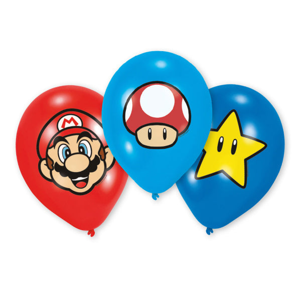 Feestbazaar Super Mario Bros Ballonnen 28cm (6st)