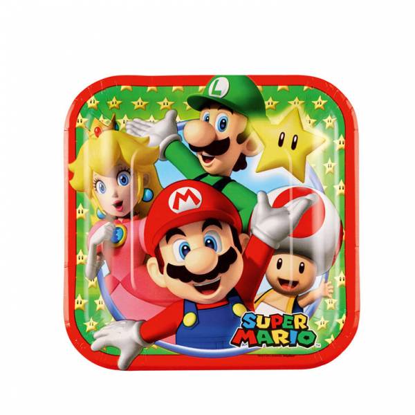 Feestbazaar Super Mario gebakbordjes 18cm 8 stuks