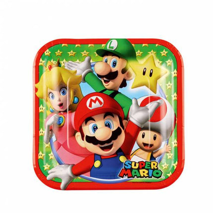 Feestbazaar Super Mario gebakbordjes 18cm 8 stuks