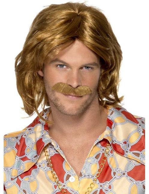 Feestbazaar Super Trooper Abba pruik en snor