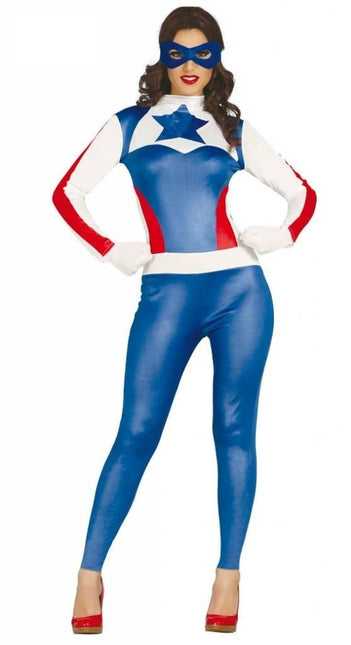 Feestbazaar Superhelden kostuum jumpsuit vrouw