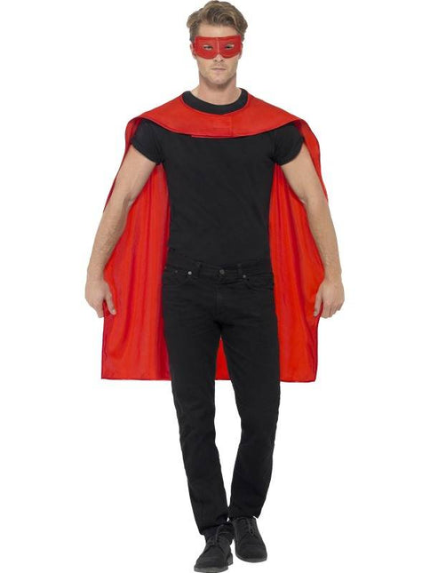 Feestbazaar Superhero cape met masker rood