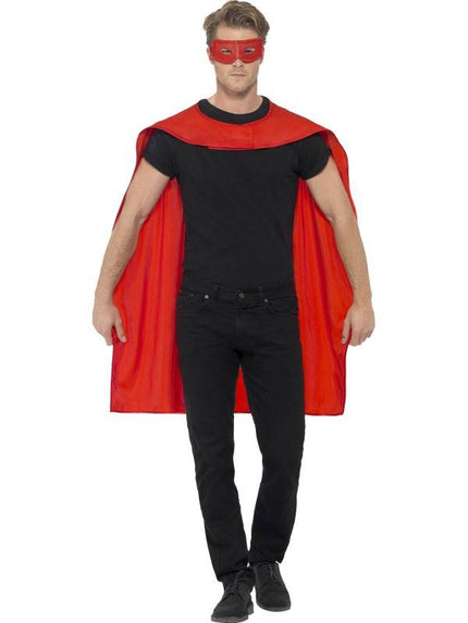Feestbazaar Superhero cape met masker rood