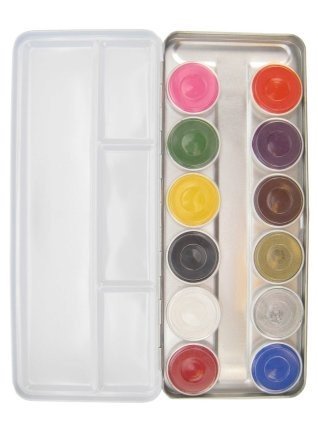 Feestbazaar Superstar schmink palet aqua basic 12 kleuren (12x5gr)
