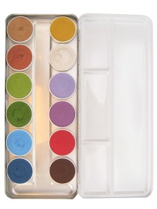 Feestbazaar Superstar schminkpallet basic/sprookjes 12 kleuren