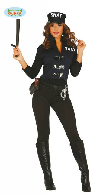 Feestbazaar Swat Outfit dames spandex