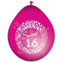 Feestbazaar Sweet 16 ballonnen (8 st)