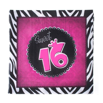 Feestbazaar Sweet 16 Party Servetten (20 st)
