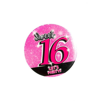 Feestbazaar Sweet Sixteen Button Roze