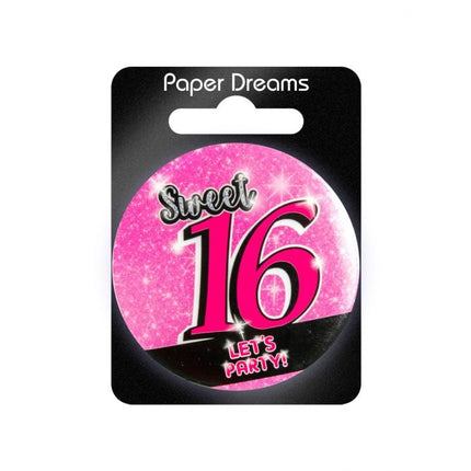 Feestbazaar Sweet Sixteen Button Roze
