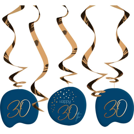 Feestbazaar Swirls 30 Jaar Elegant True Blue (5st)