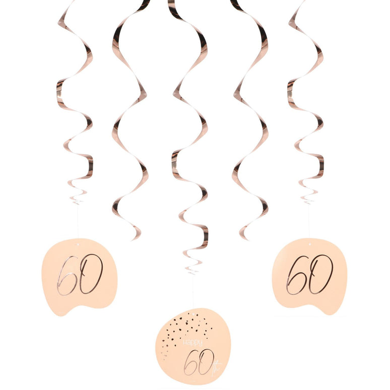Feestbazaar Swirls Elegant Blush 60 Jaar (5st)