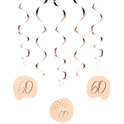 Feestbazaar Swirls Elegant Blush 60 Jaar (5st)