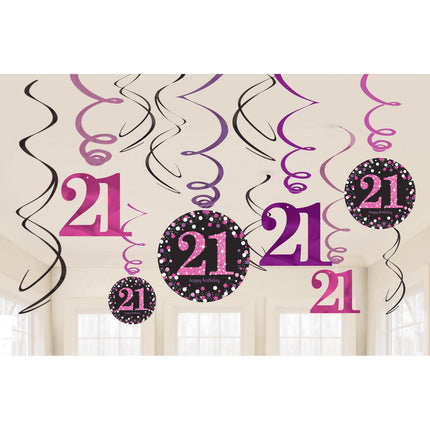 Feestbazaar Swirlset 21 Jaar Roze