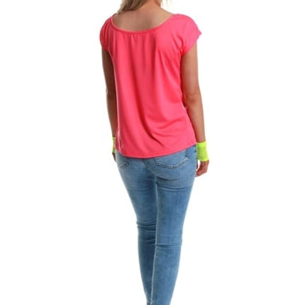 Feestbazaar T-Shirt Neon Pink I Love The 90's Dames