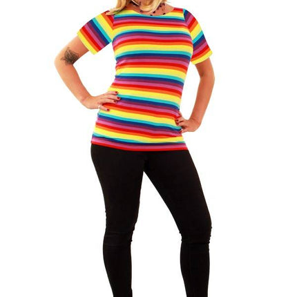 Feestbazaar T-shirt regenboog dames