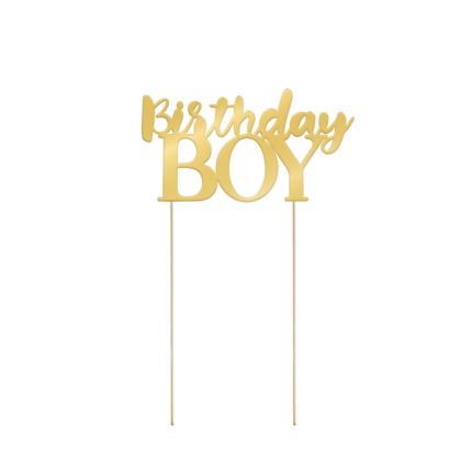 Feestbazaar Taart Topper Birthday Boy Gold